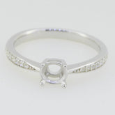Sterling Silver Semi Mount Ring Setting Round RD 5x5mm White Topaz - Syzjewelry